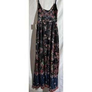 NWT Lulus Navy Floral Romantic Possibilities Sleeveless Maxi Dress Size XS Pink